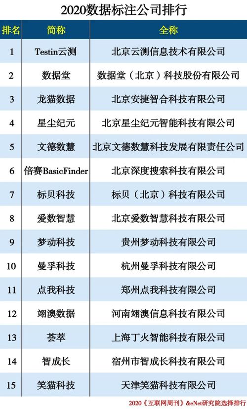 百鸟河数字小镇科技企业入选《互联网周刊》2020数据标注公司排行榜，引领工业互联网数据服务新高度